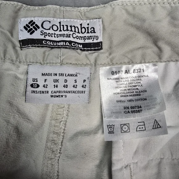 Columbia Off White Cropped Capris Womens Size 10 - Picture 7 of 9
